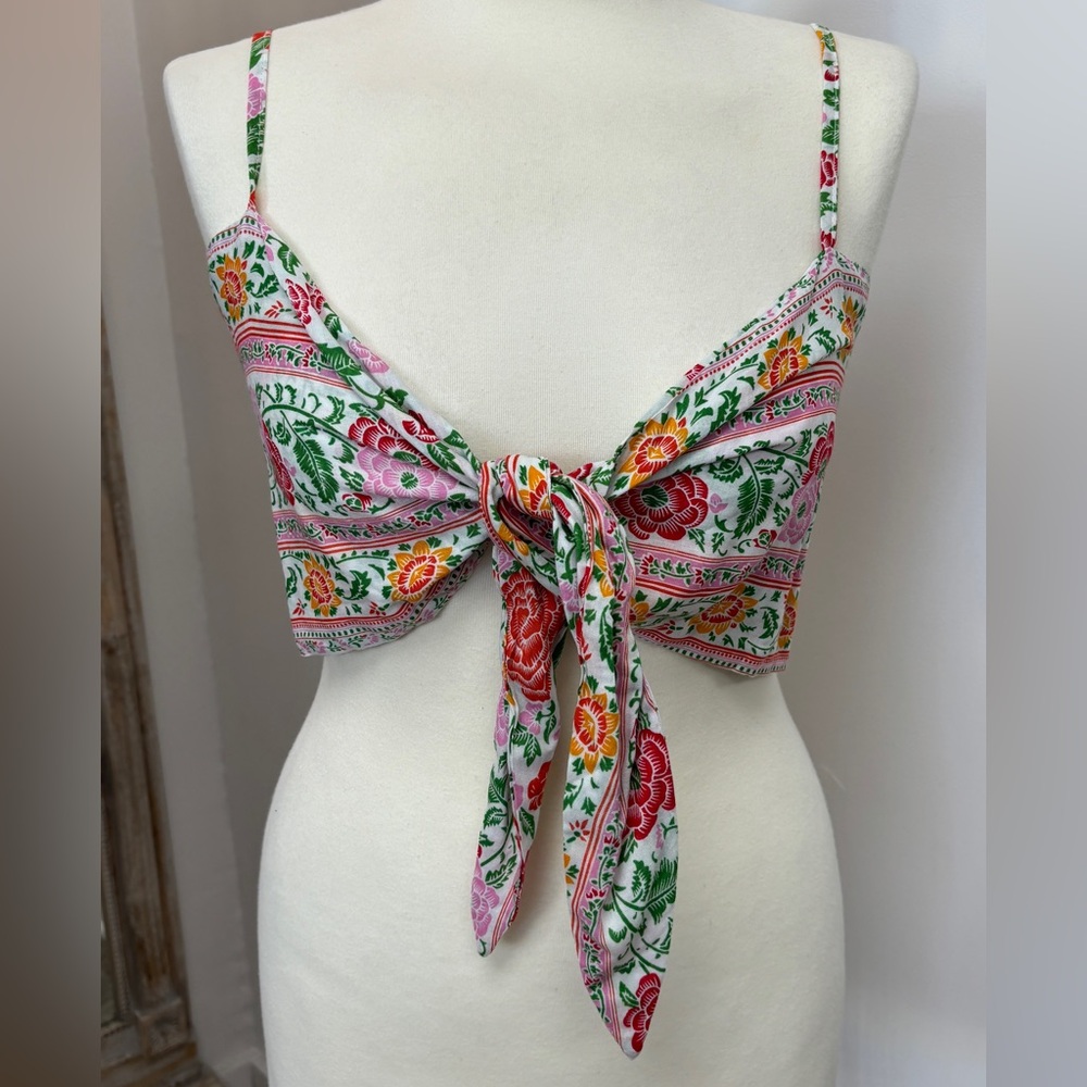 Blvk Pattern Tie Crop Top